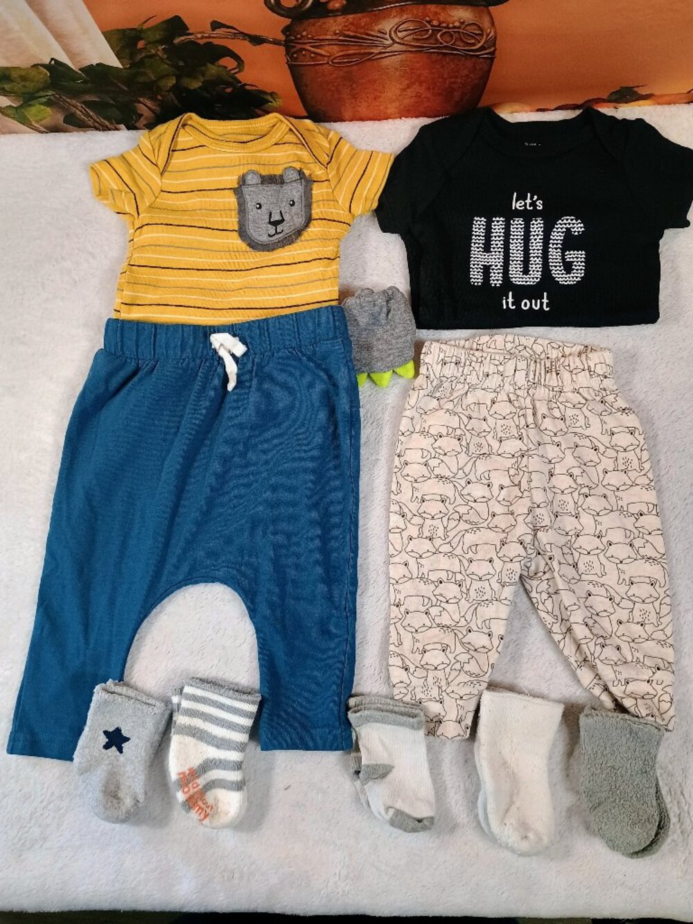 ECU Bundle-10pc 'Just One You' by Carter's Sz 3M Mix & Match Outfits Essentials